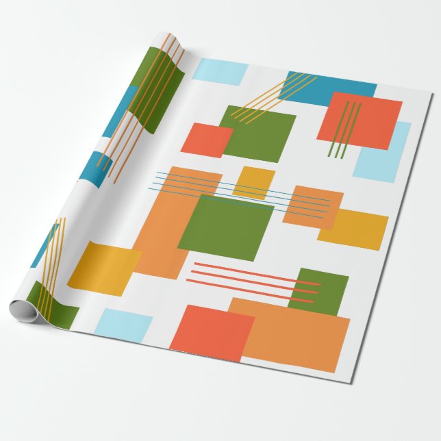 Abstract Rectangles and Lines  Wrapping Paper (Unrolled)