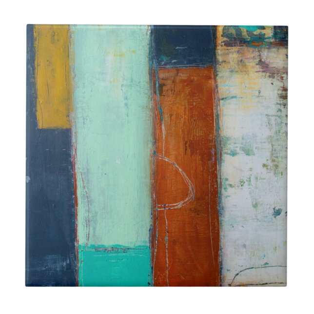 Abstract Rectangles Ceramic Tile (Front)