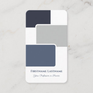 Abstract rectangles grey blue shapes design business card