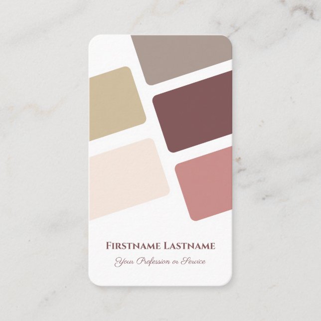Abstract rectangles harmonic colour palette design business card (Front)