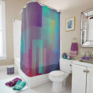 Abstract rectangles in muted tones shower curtain