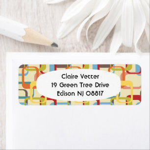 Abstract Rectangles Return Address Label