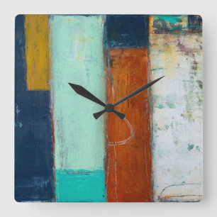 Abstract Rectangles Square Wall Clock
