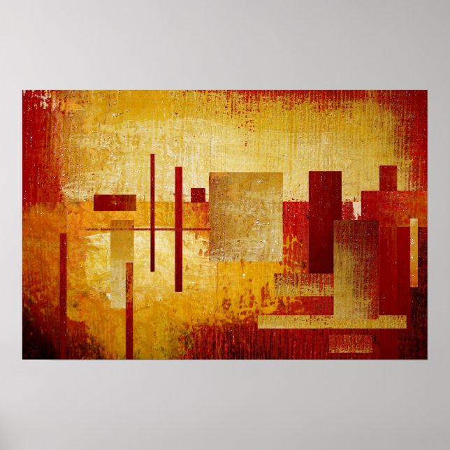 Abstract Rectangles & Squares Art Poster Print (Front)