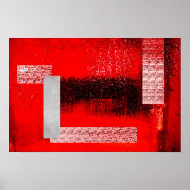 Abstract Rectangles & Squares Art Poster Print (Front)
