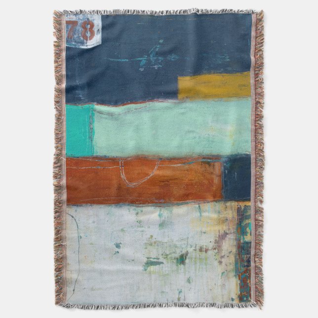 Abstract Rectangles Throw Blanket (Front Vertical)