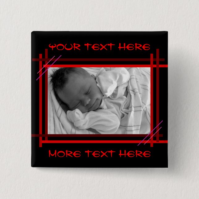 Abstract red and black Frame Button (Front)
