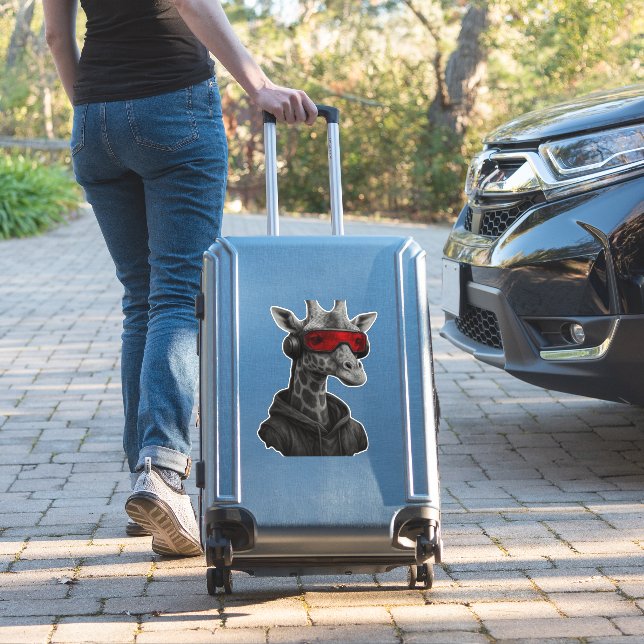 Abstract red and black giraffe Classic T-Shirt (Suitcase Insitu)