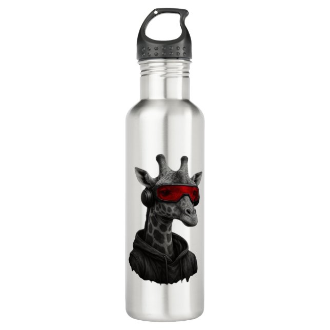 Abstract red and black giraffe Classic T-Shirt 710 Ml Water Bottle (Front)