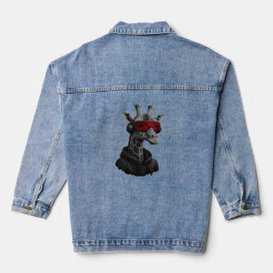 Abstract red and black giraffe Classic T-Shirt Denim Jacket