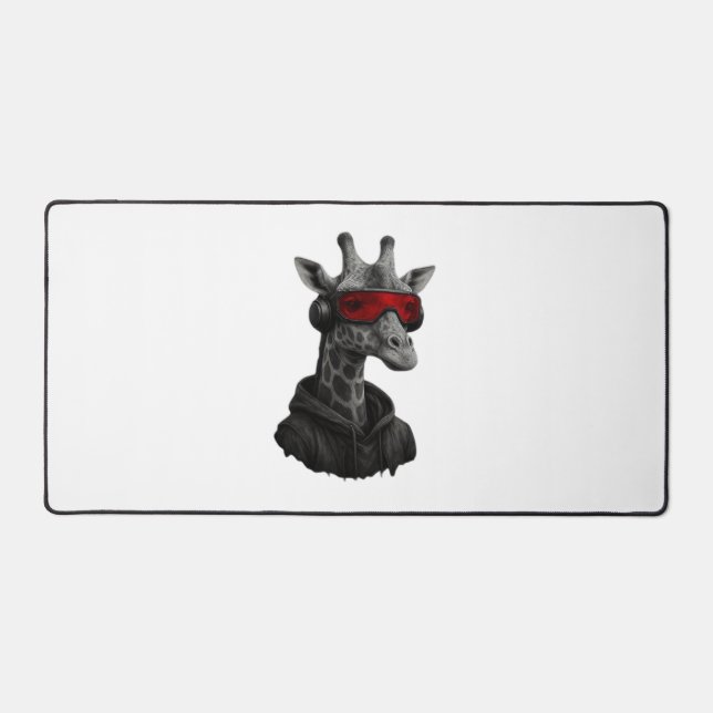 Abstract red and black giraffe Classic T-Shirt Desk Mat (Front)