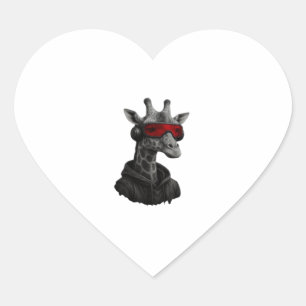 Abstract red and black giraffe Classic T-Shirt Heart Sticker