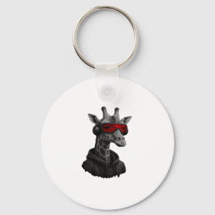 Abstract red and black giraffe Classic T-Shirt Key Ring