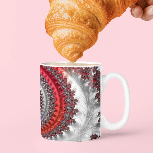 Abstract Red and Black Gradient Spiral Fractal Coffee Mug (Creator Uploaded)