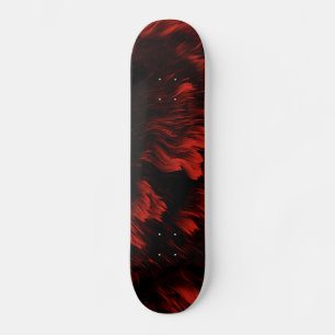 Abstract Red and Black Skateboard Deck