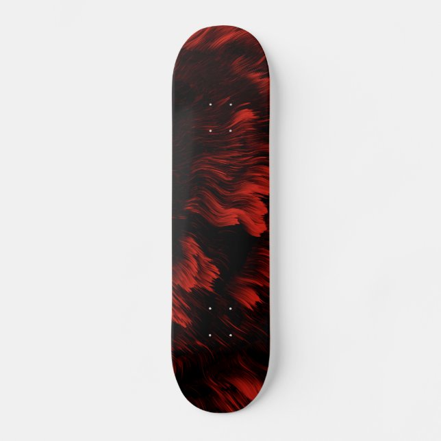 Abstract Red and Black Skateboard Deck (Front)