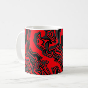 Abstract Red and Black Swirl Coffee Mug