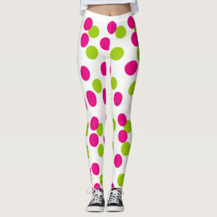 Abstract Red and Blue Pattern with Line and Dots Leggings