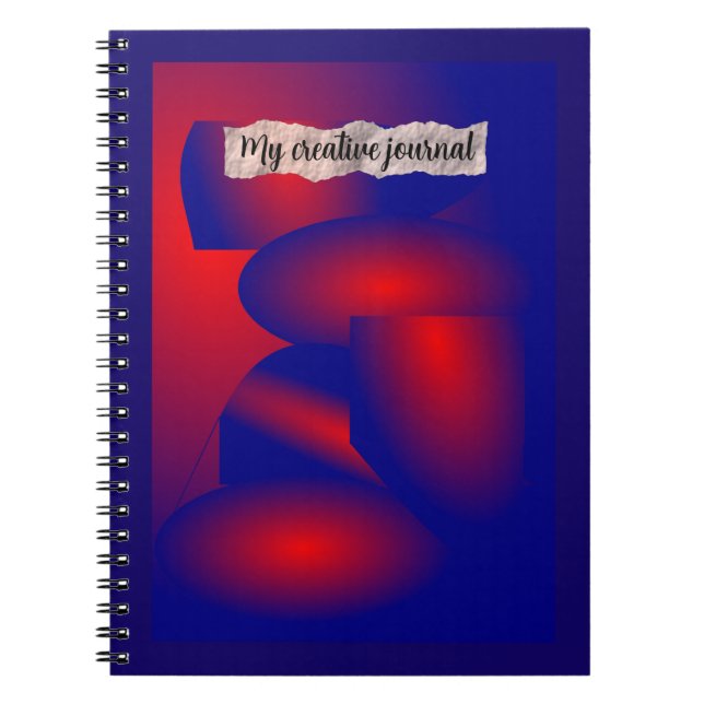 Abstract Red and Blue Spiral Photo Notebook (Front)