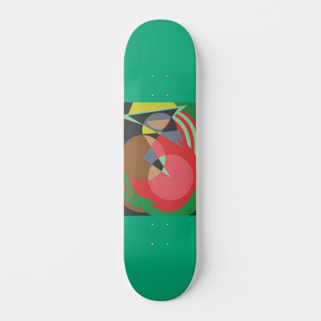 Abstract Red and Green Skateboard (Front)