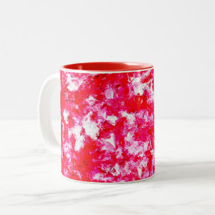 Abstract Red and Pink Two-Tone Coffee Mug