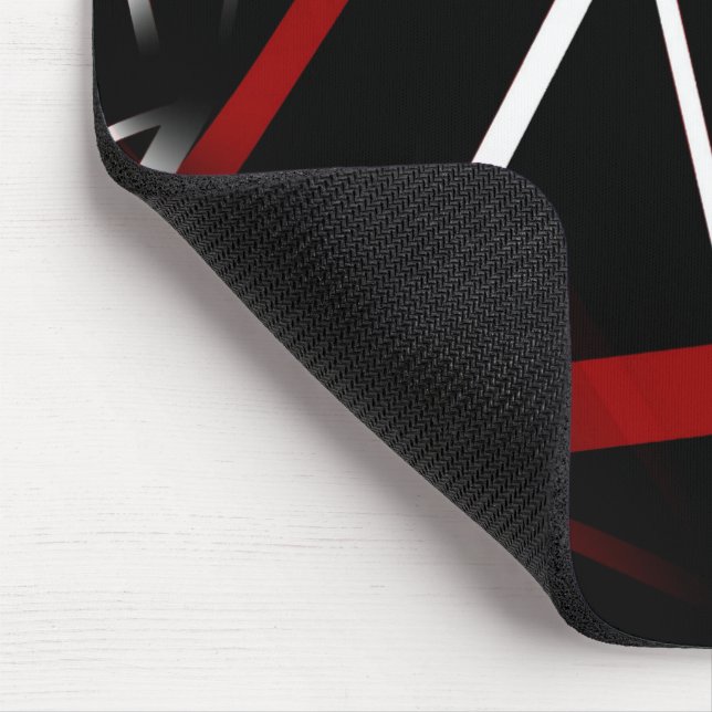 Abstract Red and White Lines On Black Background P Mouse Pad (Corner)