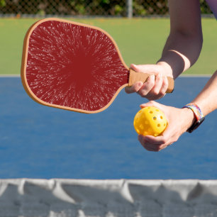 Abstract red and white space blast pickleball paddle