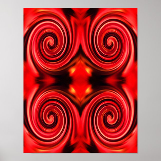 Abstract Red And Yellow Swirls Colours   Poster (Front)