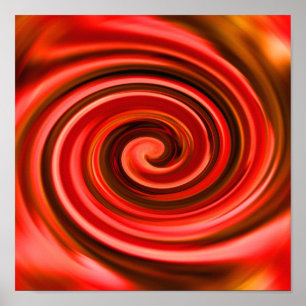 Abstract Red And Yellow Swirls Colours Poster