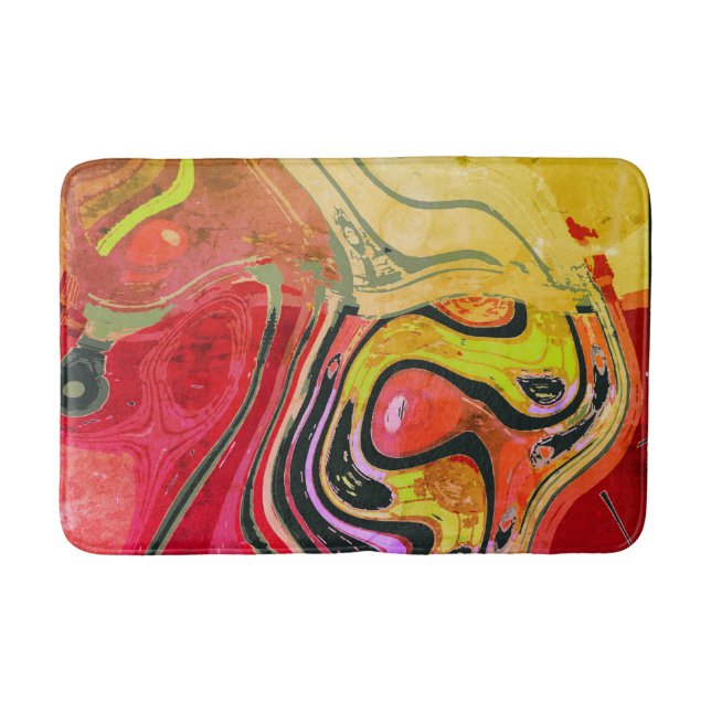 Abstract Red Artwork Bath Mat (Front)