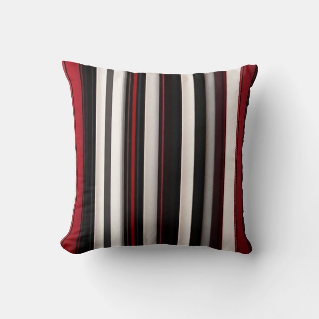 Abstract Red Black Lines Trendy Collection Cushion (Front)