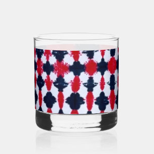 Abstract Red Black Modern Rock Glass