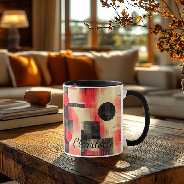 Abstract Red & Black Mug - Personalised Artistic (Creator Uploaded)