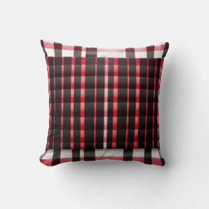 Abstract Red Black Plaid Modern Collection Cushion