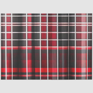 Abstract Red Black Plaid Popular Collection Tissue Paper
