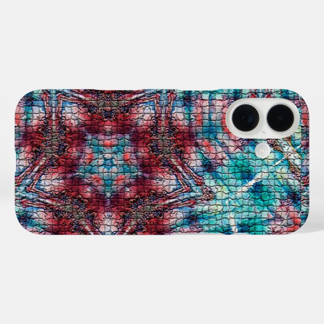 ABSTRACT RED BLUE MOSAIC STAR Case-Mate iPhone CASE (Back (Horizontal))