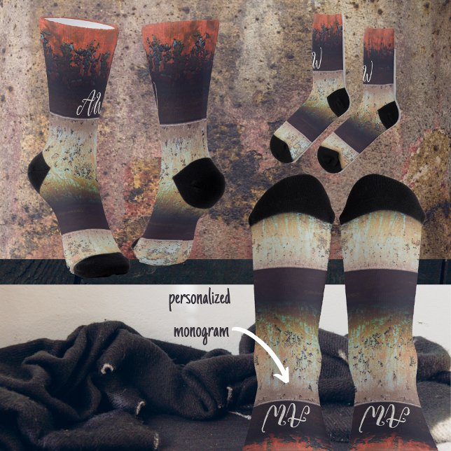 Abstract red brown rusty socks (Creator Uploaded)