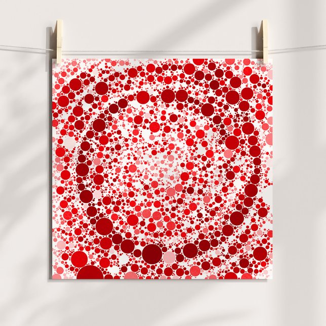 Abstract Red Bubbles Digital Spiral Poster (Abstract Red Bubbles Digital Spiral Poster)