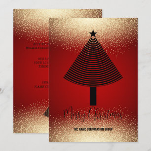 Abstract  red Christmas tree business Invitation