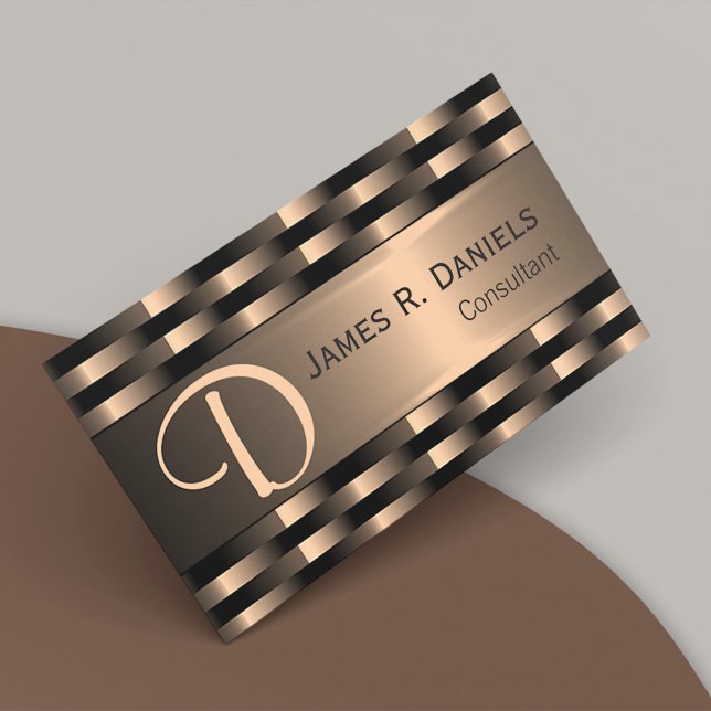 Abstract Red Copper Luxury Metallic Art Pattern Business Card (Creator Uploaded)