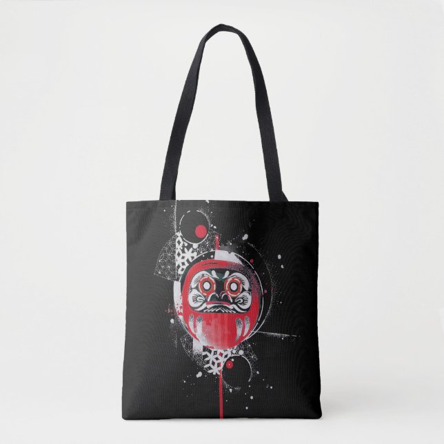 Abstract Red Daruma Tote Bag (Front)