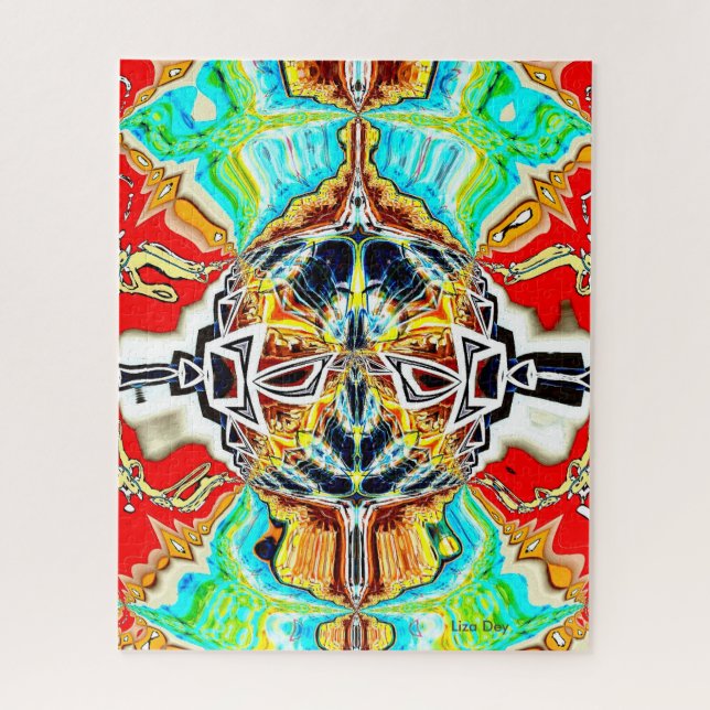 Abstract Red Explosion Jigsaw Puzzle (Vertical)