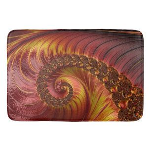 Abstract Red Fiery Fractal Bath Mat