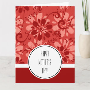 Abstract Red Floral Card