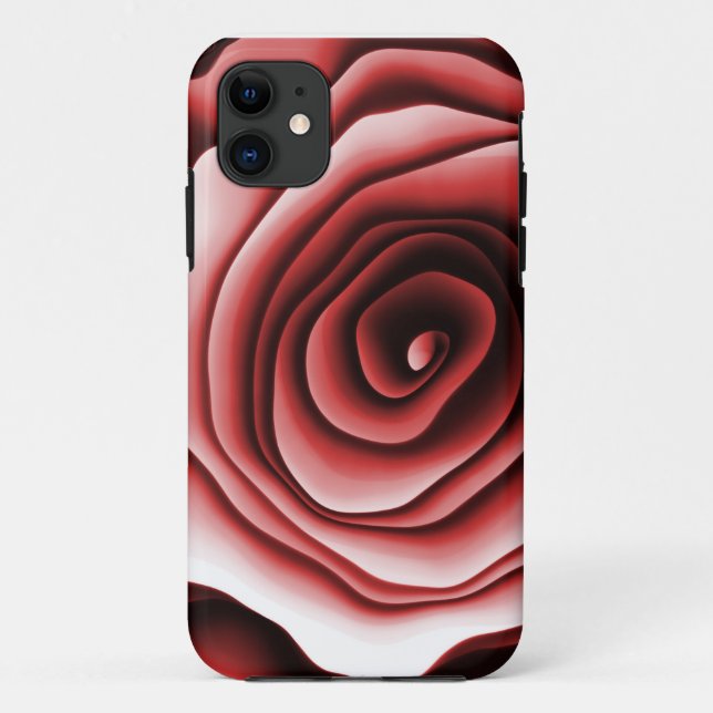 Abstract Red Floral Elegant Modern Case-Mate iPhone Case (Back)