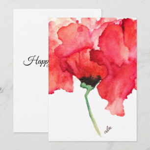 Abstract Red Flower Greeting Card