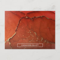 Abstract Red & Gold Alcohol Ink Liquid Art