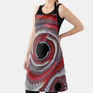 Abstract Red Gradient Spiral Fractal Apron