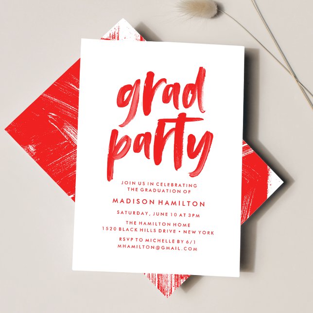 Abstract | Red Graduation Party Invitation (Creator Uploaded)