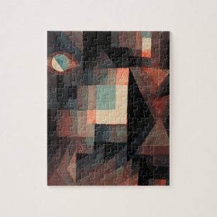 Abstract, Red, Green Gradation by Paul Klee Jigsaw Puzzle